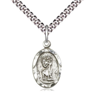 Pewter Saint Christopher Medal Religious Jewelry Engraved Catholic Saint Jewelry