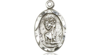 Sterling Silver Saint Christopher Medal Religious Jewelry Engraved Catholic Saint Jewelry
