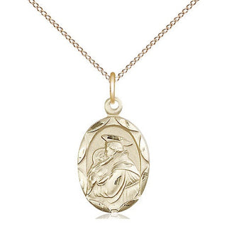 14kt Gold Filled Saint Anthony of Padua Medal Religious Jewelry Engraved Catholic Saint Jewelry