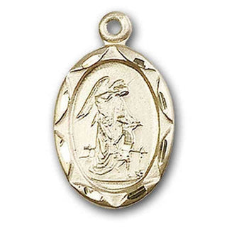 14K Gold Guardian Angel Pendant - Engravable