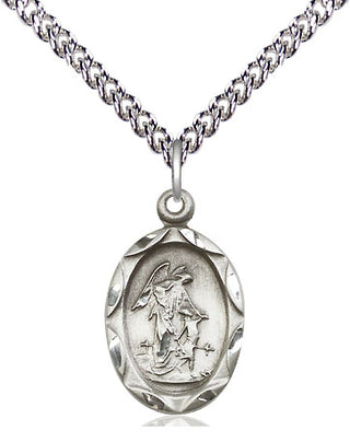 Sterling Silver Guardian Angel Medal Religious Jewelry Engraved Catholic Saint Jewelry