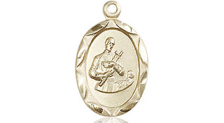 14kt Gold Filled Saint Gerard Medal Engraved Catholic Saint Jewelry