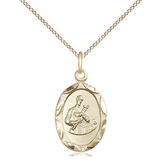 14kt Gold Filled Saint Gerard Medal Religious Jewelry Engraved Catholic Saint Jewelry