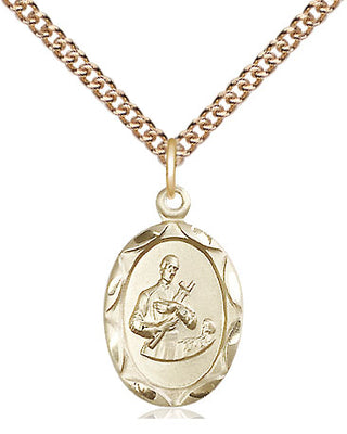 14kt Gold Filled Saint Gerard Medal Religious Jewelry Engraved Catholic Saint Jewelry