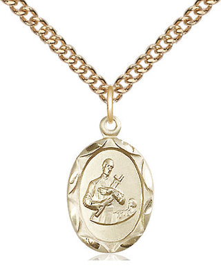 14kt Gold Filled Saint Gerard Medal Religious Jewelry Engraved Catholic Saint Jewelry
