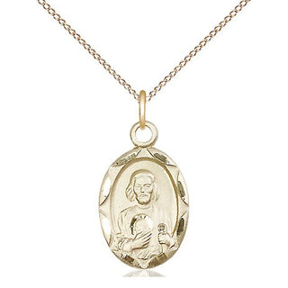 14kt Gold Filled Saint Jude Medal Religious Jewelry Engraved Catholic Saint Jewelry
