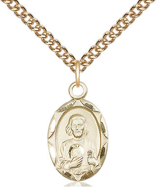 14kt Gold Filled Saint Jude Medal Religious Jewelry Engraved Catholic Saint Jewelry