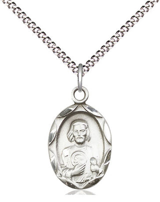Sterling Silver Saint Jude Medal Religious Jewelry Engraved Catholic Saint Jewelry