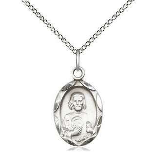 Sterling Silver Saint Jude Medal Religious Jewelry Engraved Catholic Saint Jewelry