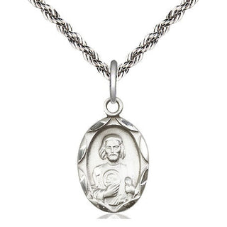 Sterling Silver Saint Jude Medal Religious Jewelry Engraved Catholic Saint Jewelry