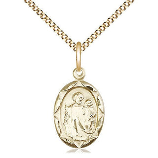 14kt Gold Filled Saint Joseph Medal Religious Jewelry Engraved Catholic Saint Jewelry
