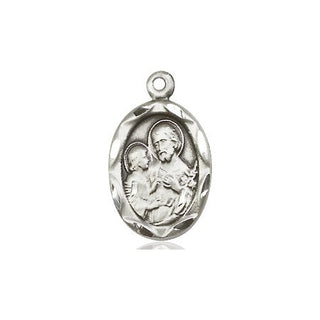 Pewter Saint Joseph Medal Engraved Catholic Saint Jewelry