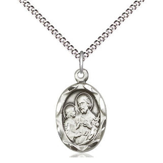Pewter Saint Joseph Medal Religious Jewelry Engraved Catholic Saint Jewelry