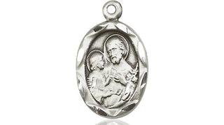 Sterling Silver Saint Joseph Medal Religious Jewelry Engraved Catholic Saint Jewelry