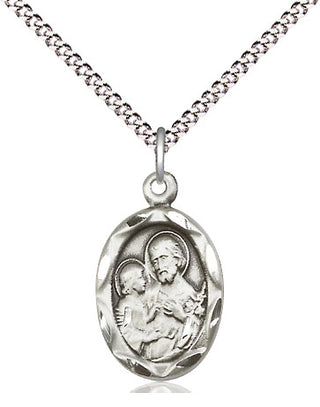 Sterling Silver Saint Joseph Medal Religious Jewelry Engraved Catholic Saint Jewelry