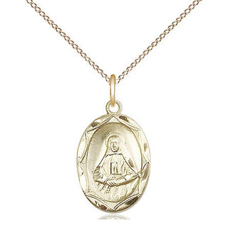 14kt Gold Filled Saint Frances Cabrini Medal Religious Jewelry Engraved Catholic Saint Jewelry
