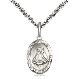 Sterling Silver Saint Frances Cabrini Medal Religious Jewelry Engraved Catholic Saint Jewelry