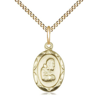 14kt Gold Filled Saint Pio of Pietrelcina Medal Religious Jewelry Engraved Catholic Saint Jewelry