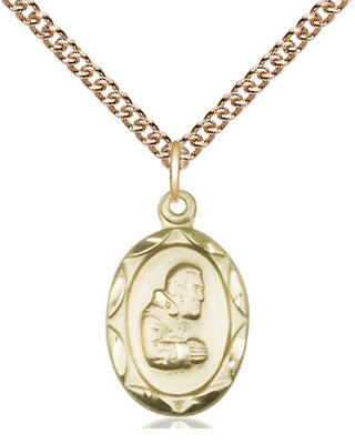 14kt Gold Filled Saint Pio of Pietrelcina Medal Religious Jewelry Engraved Catholic Saint Jewelry