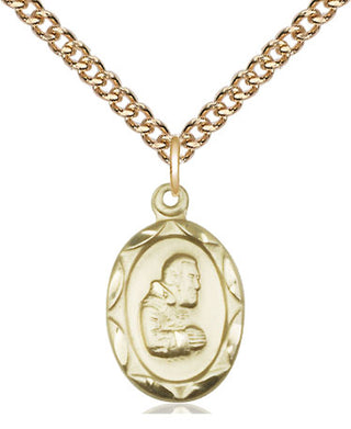 14kt Gold Saint Pio of Pietrelcina Medal Engraved Catholic Saint Jewelry