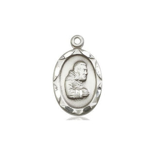 Sterling Silver Saint Pio of Pietrelcina Medal Religious Jewelry Engraved Catholic Saint Jewelry