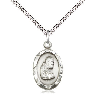 Sterling Silver Saint Pio of Pietrelcina Medal Religious Jewelry Engraved Catholic Saint Jewelry