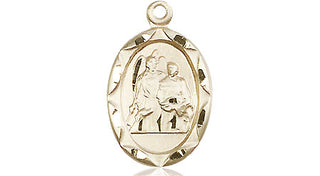 14kt Gold Saint Raphael Medal Engraved Catholic Saint Jewelry