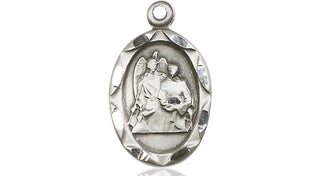 Sterling Silver Saint Raphael Medal Religious Jewelry Engraved Catholic Saint Jewelry