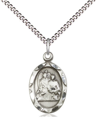 Sterling Silver Saint Raphael Medal Religious Jewelry Engraved Catholic Saint Jewelry