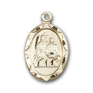 14K Gold Saint Raphael the Archangel Pendant - Engravable