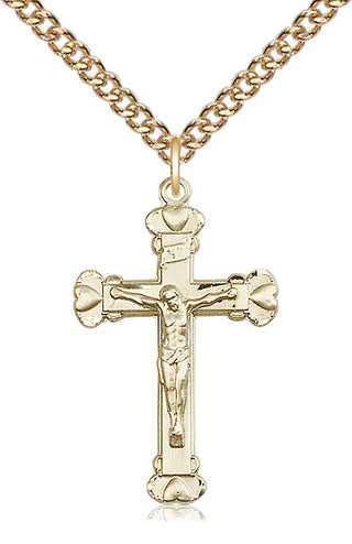 14kt Gold Filled Crucifix Medal Religious and Catholic Jewelry