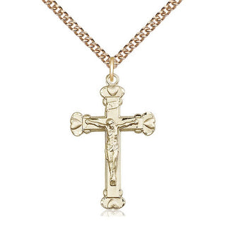 14kt Gold Crucifix Medal