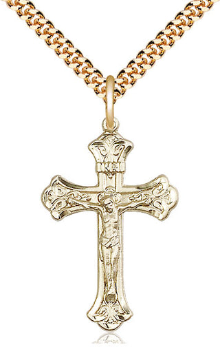 14kt Gold Filled Crucifix Medal Religious Jewelry