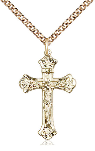 14kt Gold Crucifix Medal