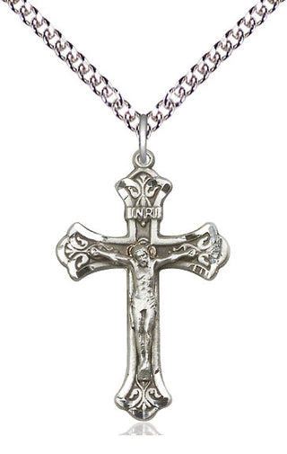Sterling Silver Crucifix Medal Religious Jewelry