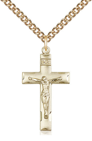 14kt Gold Crucifix Medal