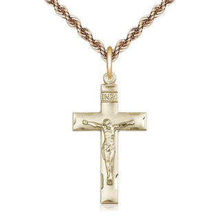14kt Gold Crucifix Medal