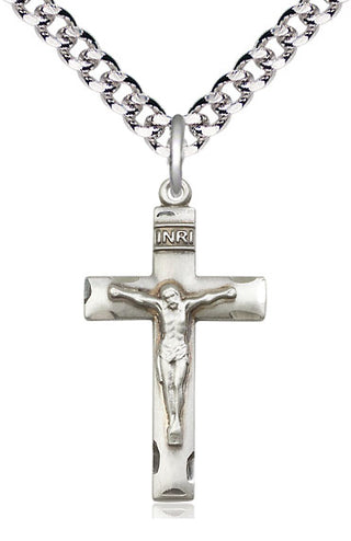 Sterling Silver Crucifix Medal Religious Jewelry
