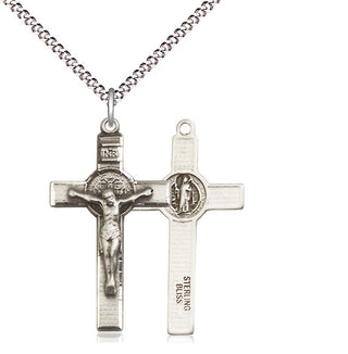 Sterling Silver Saint Benedict Crucifix Medal Religious Jewelry