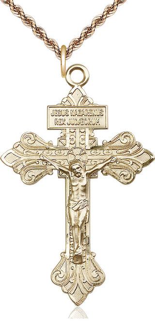 14kt Gold Filled Crucifix Medal Catholic Jewelry