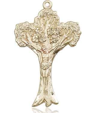 14kt Gold Filled Tree of Life Crucifix Medal