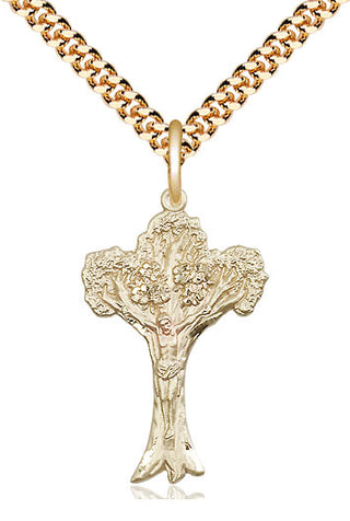 14kt Gold Filled Crucifix Medal Catholic Jewelry