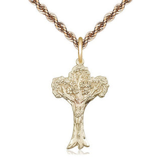 14kt Gold Crucifix Medal