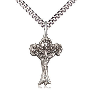 Sterling Silver Crucifix Medal Catholic Jewelry