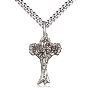 Sterling Silver Crucifix Medal Catholic Jewelry