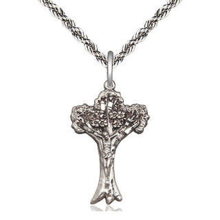 Sterling Silver Crucifix Medal Catholic Jewelry