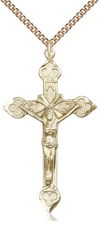 14kt Gold Filled Crucifix Medal Catholic Jewelry