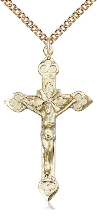 14kt Gold Crucifix Medal
