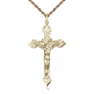 14kt Gold Crucifix Medal