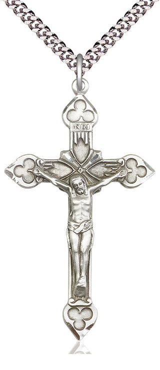 Sterling Silver Crucifix Medal Catholic Jewelry